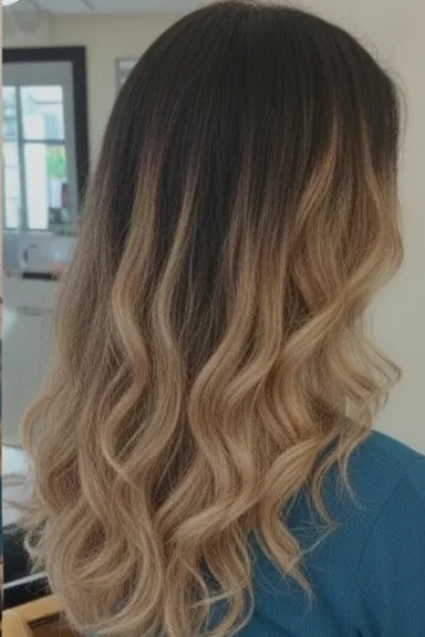 Preparación de balayage antes del resultado final.