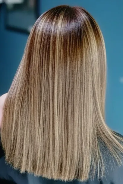 Cabello liso y brillante después del tratamiento.