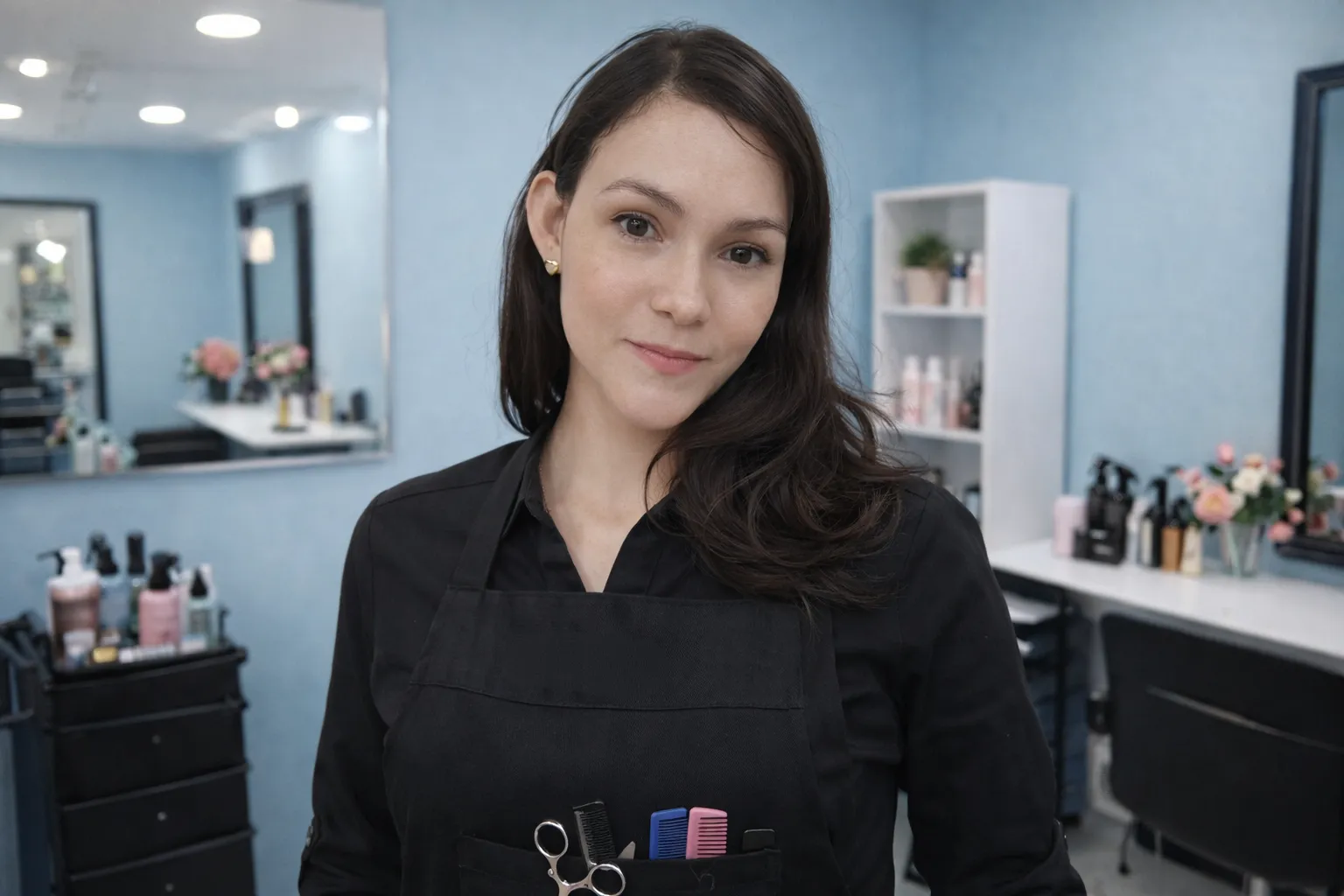 Interior del salon Studio Visage en Managua.